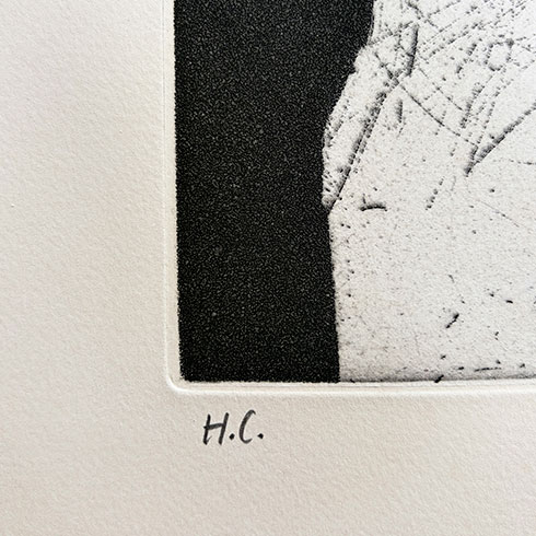 Obra gráfica numerada a mano por Eduardo Chillida, aguafuerte, grabado Homenaje a Picasso en venta